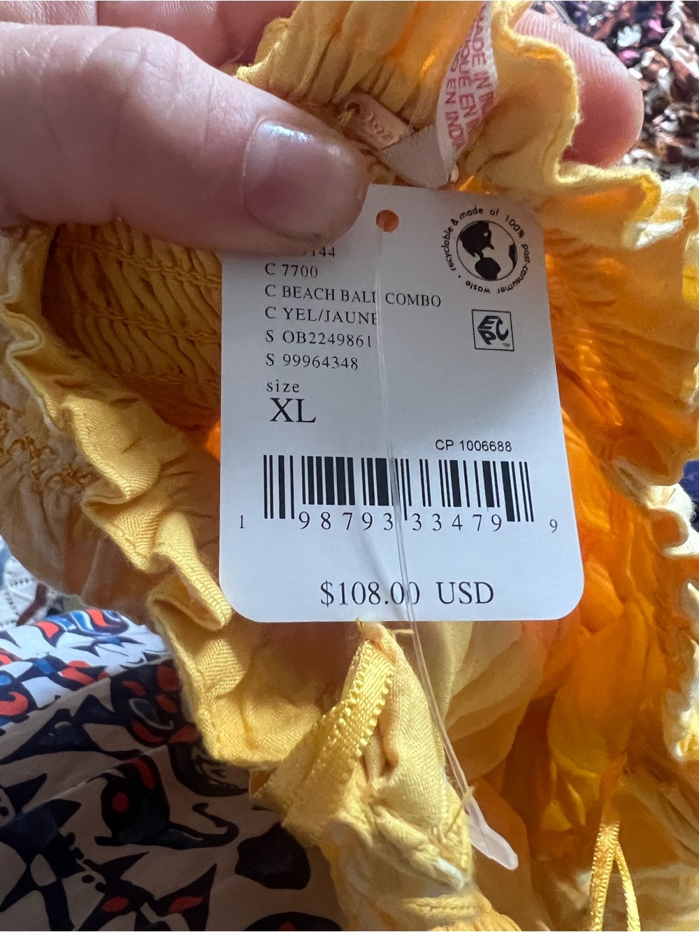 NWT FREE PEOPLE Annalise Mini Dress in Yellow Floral, size XL - Picture 6 of 7